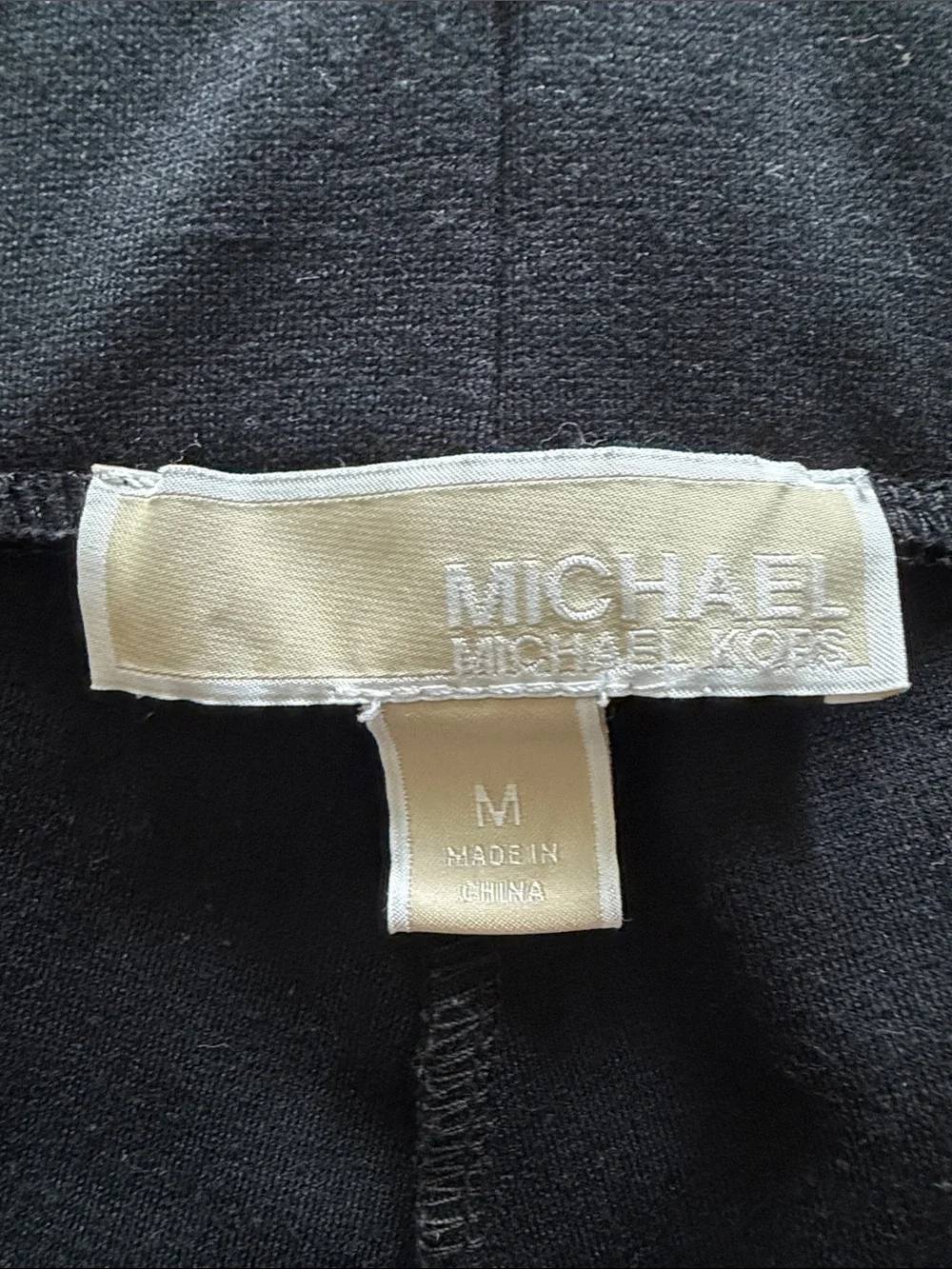 Michael Kors Black Women's Faux-Leather Panel Stretch pants medium